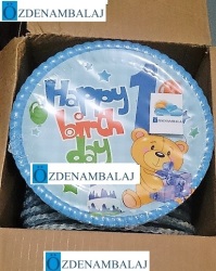 ROLL-UP İLK YAŞ PARTİM ERKEK KARTON TABAK ( 23 CM 8'Lİ ) - 2