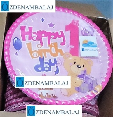 ROLL-UP İLK YAŞ PARTİM KIZ KARTON TABAK ( 23 CM 8'Lİ ) - 2