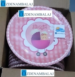 ROLL-UP IT'S GİRL KIZ BEBEK KARTON TABAK ( 23 CM 8'Lİ ) - 2