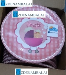 ROLL-UP IT'S GİRL KIZ BEBEK KARTON TABAK ( 23 CM 8'Lİ ) - 3
