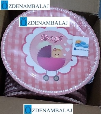 ROLL-UP IT'S GİRL KIZ BEBEK KARTON TABAK ( 23 CM 8'Lİ ) - 3
