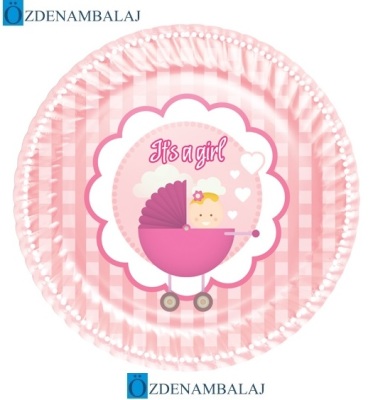 ROLL-UP IT'S GİRL KIZ BEBEK KARTON TABAK ( 23 CM 8'Lİ ) - 1