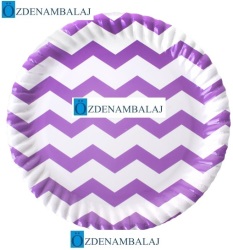 ROLL-UP LİLA ZİG ZAG KARTON TABAK ( 23 CM 8'Lİ ) - 2