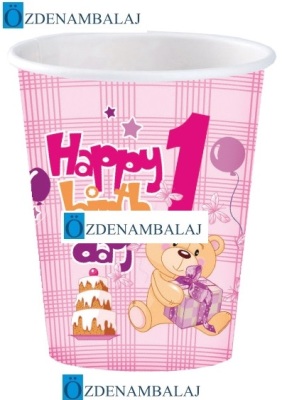 ROLL-UP PARTY DREAMS KARTON BARDAK İLK YAŞ PARTİM KIZ 8'Lİ - 3