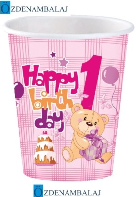 ROLL-UP PARTY DREAMS KARTON BARDAK İLK YAŞ PARTİM KIZ 8'Lİ - 1