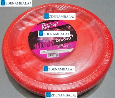 ROLL-UP PARTY DREAMS PLASTİK TABAK 22 CM 25'Lİ ( KIRMIZI ) - 3