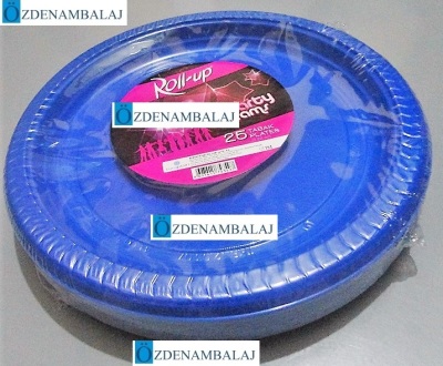 ROLL-UP PARTY DREAMS PLASTİK TABAK 22 CM 25'Lİ ( MAVİ ) - 3