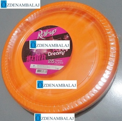 ROLL-UP PARTY DREAMS PLASTİK TABAK 22 CM 25'Lİ ( TURUNCU ) - 3