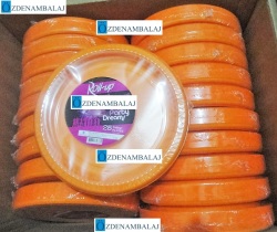 ROLL-UP PARTY DREAMS PLASTİK TABAK 22 CM 25'Lİ ( TURUNCU ) - 4