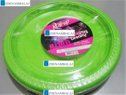 ROLL-UP PARTY DREAMS PLASTİK TABAK 22 CM 25'Lİ ( YEŞİL ) - 3