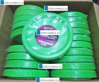 ROLL-UP PARTY DREAMS PLASTİK TABAK 22 CM 25'Lİ ( YEŞİL ) - 4