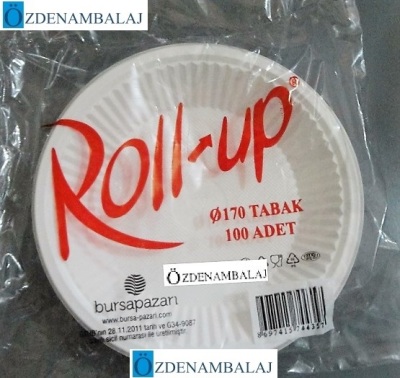 ROLL-UP PLASTİK TABAK ORTA 17 CM 100'LÜ - 2
