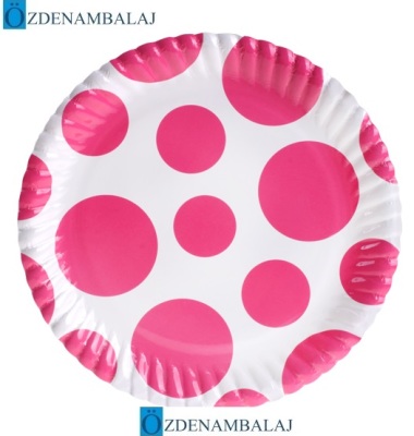 ŞEKER PEMBE KARIŞIK PUANLI KARTON TABAK ( 23 CM 8'Lİ ) - 1