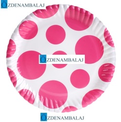  ŞEKER PEMBE KARIŞIK PUANLI KARTON TABAK ( 23 CM 8'Lİ ) - 2