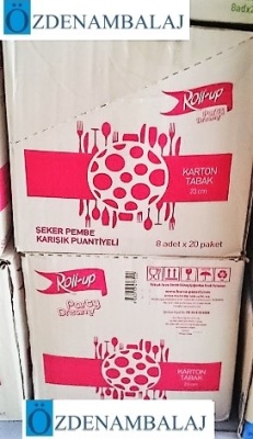 ŞEKER PEMBE KARIŞIK PUANLI KARTON TABAK ( 23 CM 8'Lİ ) - 3