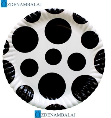 ROLL-UP SİYAH KARIŞIK PUANLI KARTON TABAK ( 23 CM 8'Lİ ) - 1