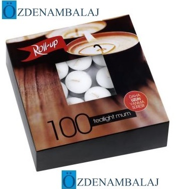ROLL-UP TEA-LİGHT MUM  ( BEYAZ KIRMIZI RENKLER ) 7,5GR 1.000'ADET - 2