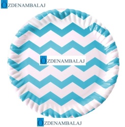 ROLL-UP TURKUAZ ZİG ZAG KARTON TABAK ( 23 CM 8'Lİ ) - 2