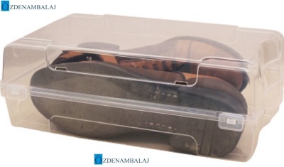 PLASTİK ŞEFFAF AYAKKABI KUTUSU ERKEK 5'Lİ  - 1