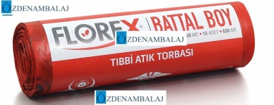 TIBBİ ATIK BASKILI BATTAL BOY  ÇÖP TORBASI C KATLAMA KOD : 530 - 3