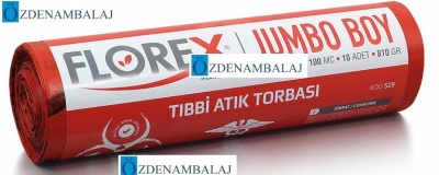 TIBBİ ATIK BASKILI JUMBO BOY ÇÖP TORBASI C KATLAMA KOD : 529 - 4