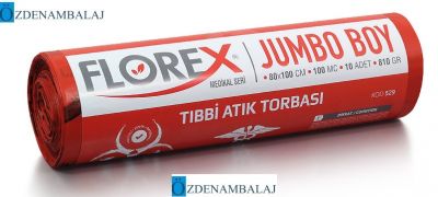 TIBBİ ATIK BASKILI JUMBO BOY ÇÖP TORBASI C KATLAMA KOD : 529 - 1